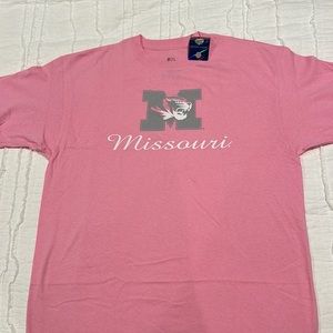 Missouri Tigers Women’s Officially Licensed College T-Shirt, Pink With Logo, XL